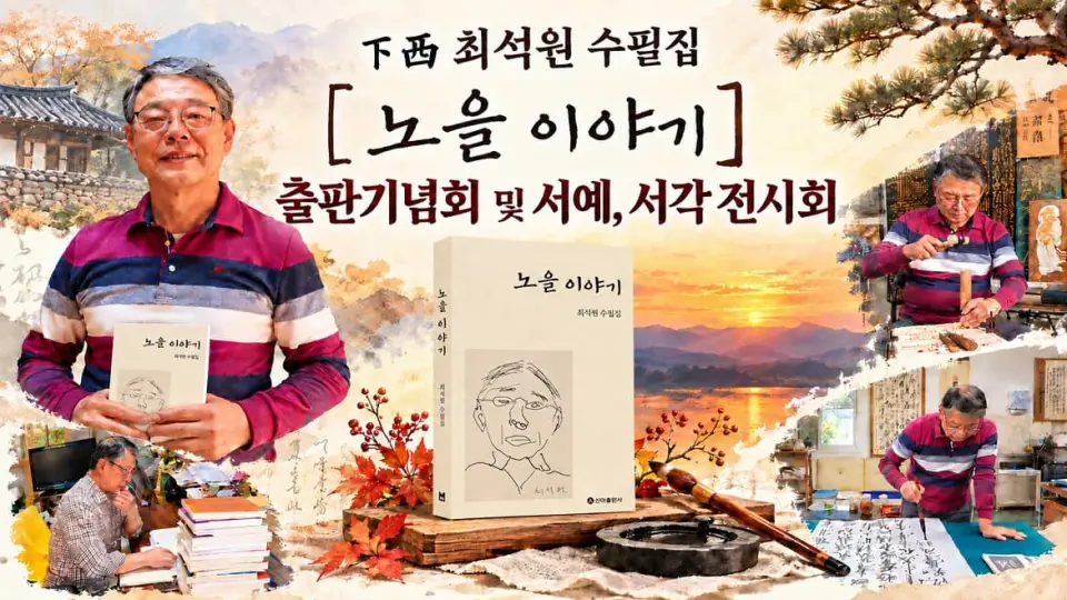 [노을이야기] 출판기념회 및 서예, 서각 전시회 포스터